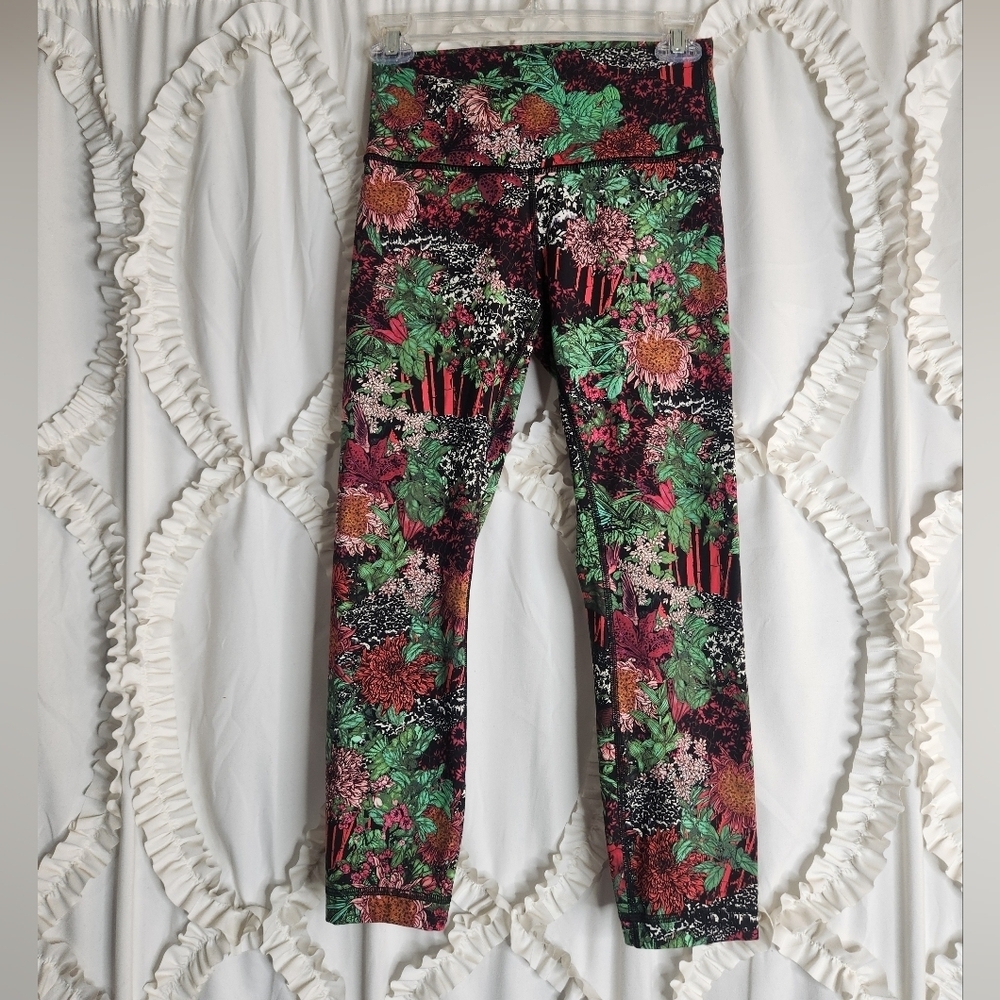 Lululemon Wunder Under Hi-Rise Leggings Zen Garden Multi Cropped 23" Size 6